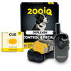 Black 200iQ e-collar system with yellow CUE receiver, training collar, and packaging box displayed together.
