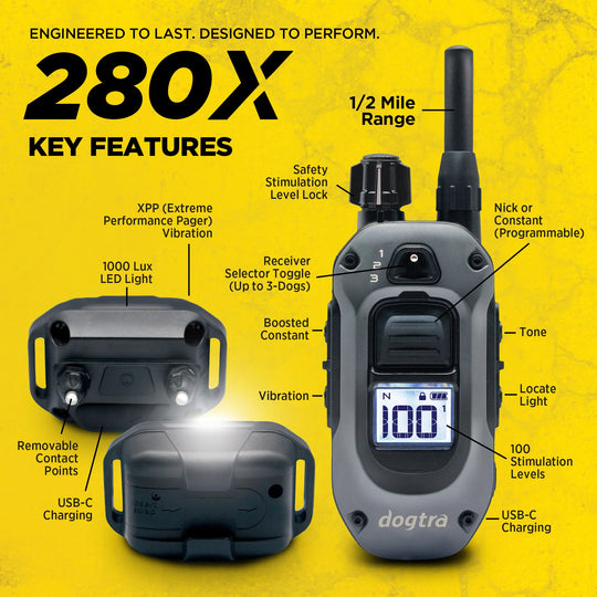 280X 1-DOG UNIT + FREE DOGTRA TREAT BAG