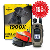 Dogtra 1900X 2-DOG remote training collar with packaging and a 15% off badge.