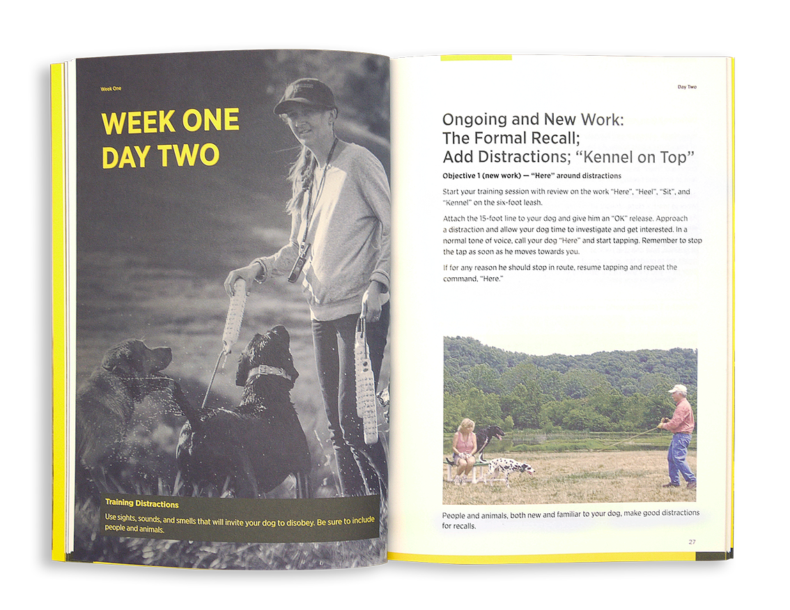 Open training book showing 